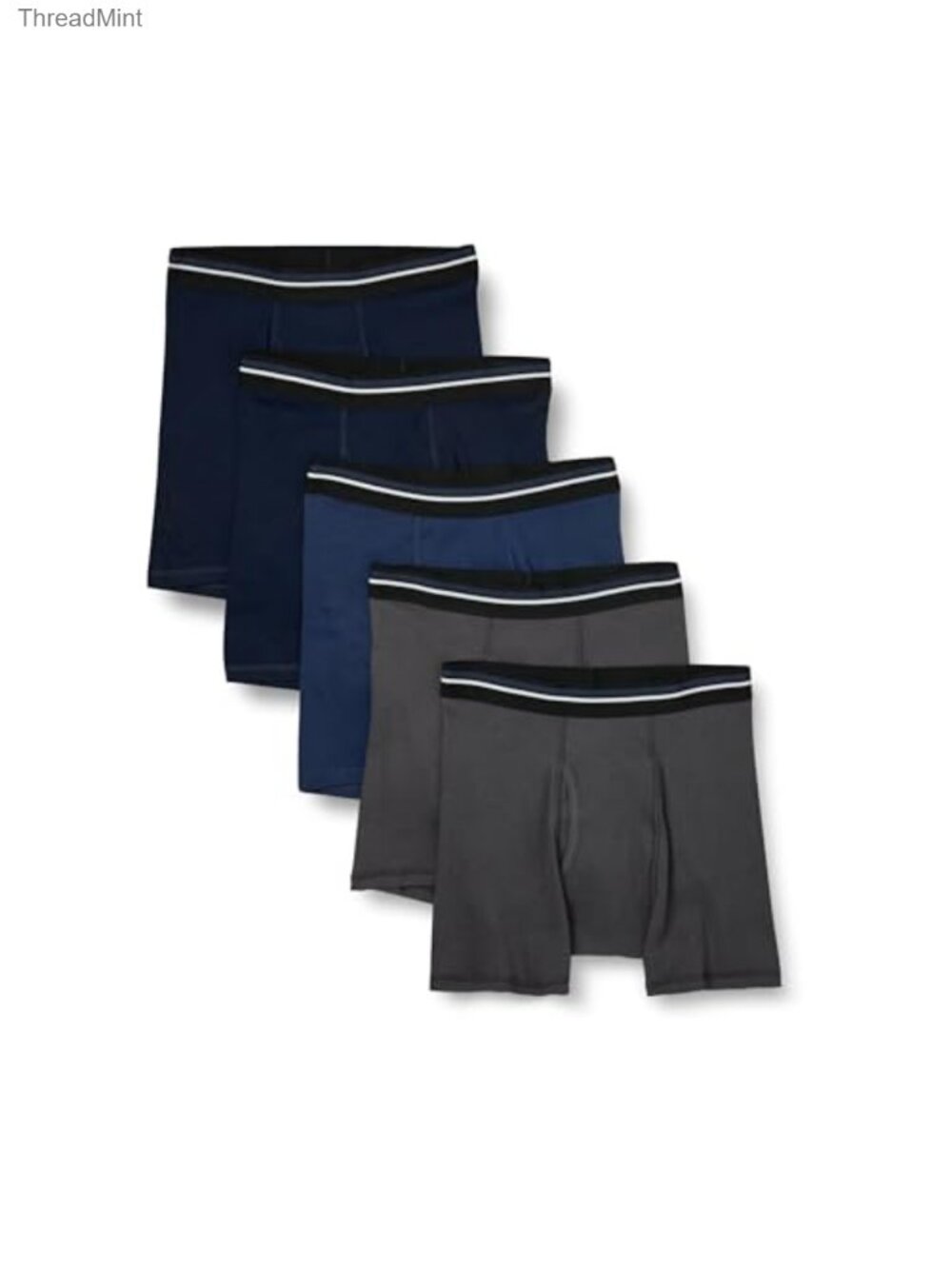 Essentials Men's Cotton Boxer Briefs Tag-Free Slim Fit Breathable 5-Pack